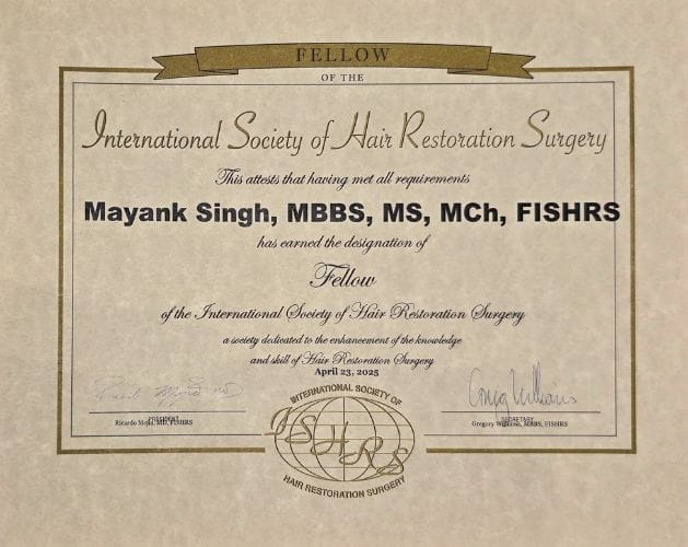 ISHRS Approved Hair Transplant Surgeon in Delhi