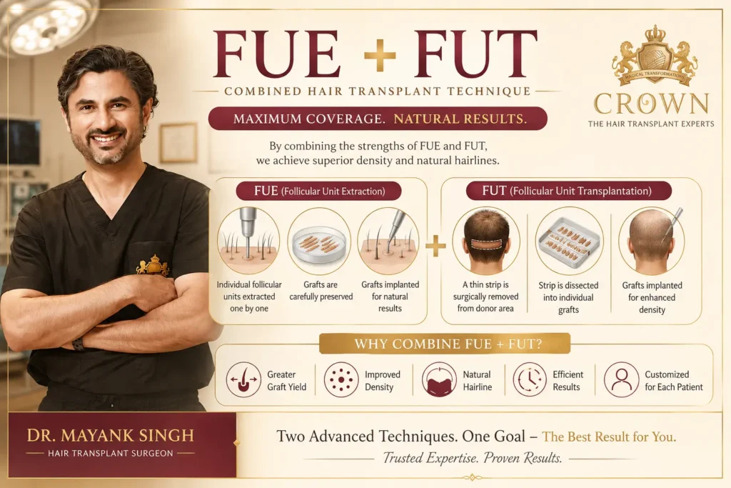 Combined FUE and FUT Hair Transplant Surgery